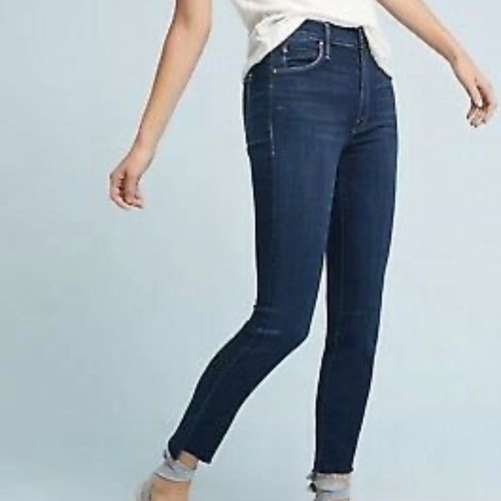 Mother jeans - the stunner zip ankle step fray